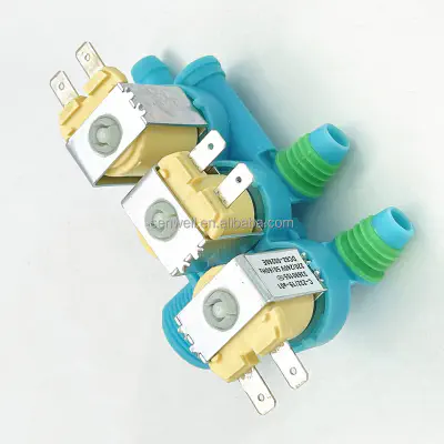 Picture of washing machine water inlet valve, water inlet valve, washing machine Solenoid Valve three-way 220V AC