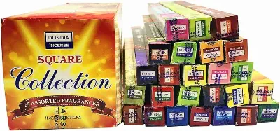Picture of Darshan Incense Square Collection - 25 Assorted Fragrances Agarbatti-Multicolor