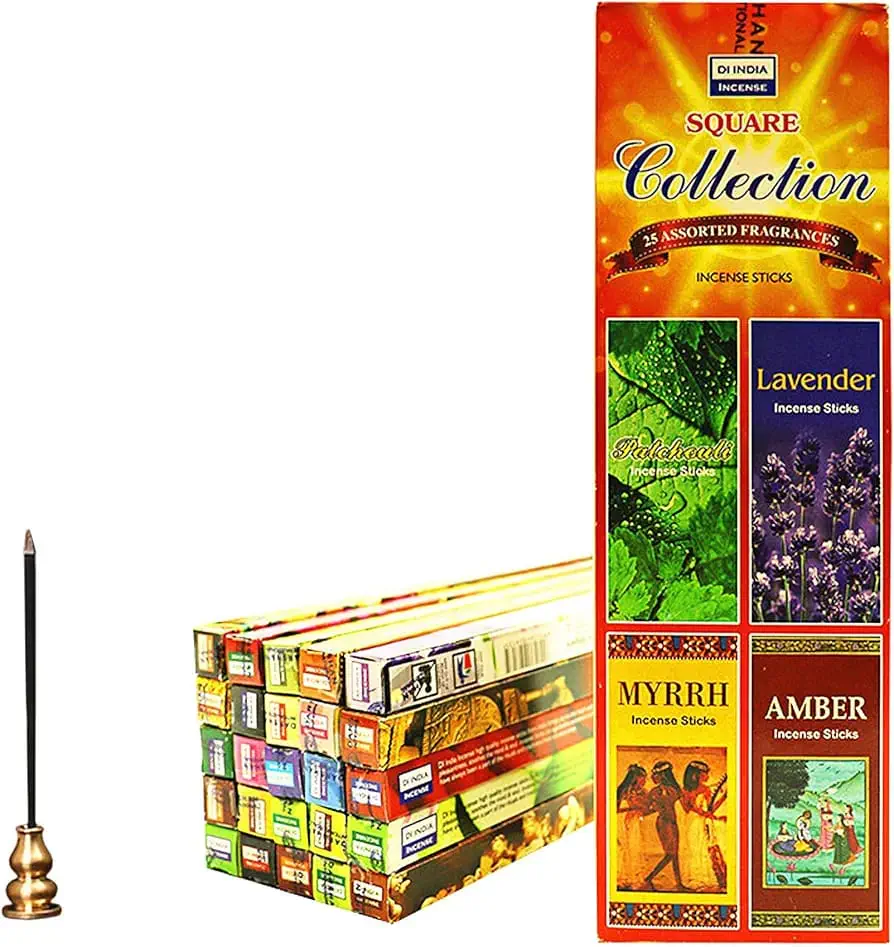 Picture of Darshan Incense Square Collection - 25 Assorted Fragrances Agarbatti-Multicolor