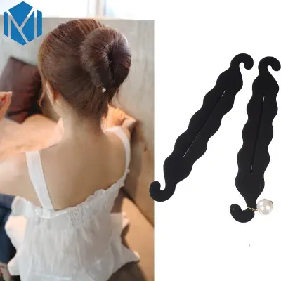 Picture of Women Magic Foam Sponge Hairdisk Hair Clip Accessories Styling Tools 2pic - Black