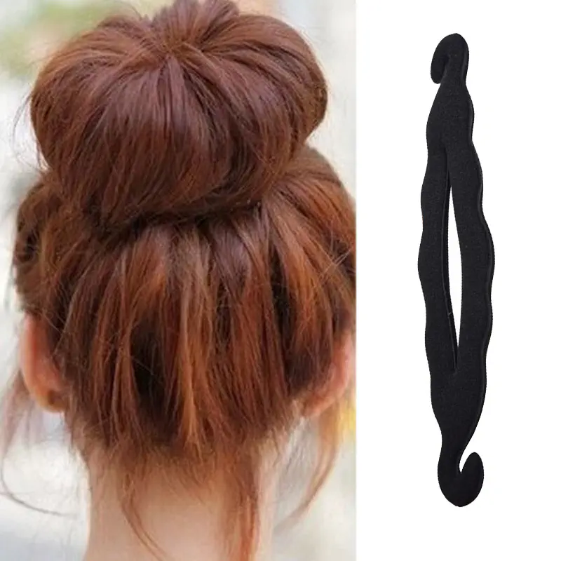 Picture of Women Magic Foam Sponge Hairdisk Hair Clip Accessories Styling Tools 2pic - Black