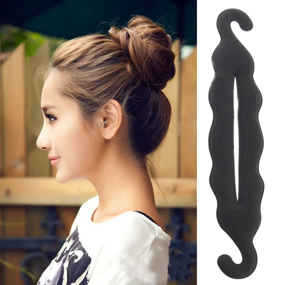 Picture of Women Magic Foam Sponge Hairdisk Hair Clip Accessories Styling Tools 2pic - Black