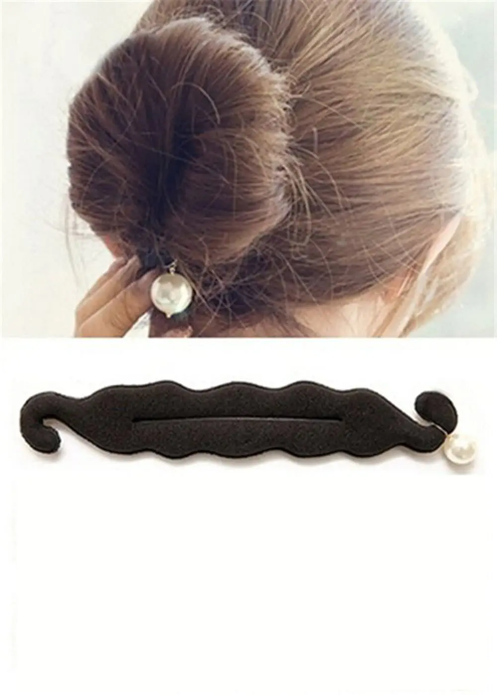 Picture of Women Magic Foam Sponge Hairdisk Hair Clip Accessories Styling Tools 2pic - Black