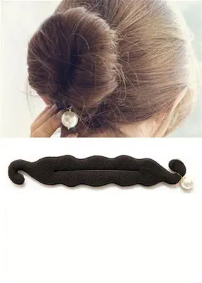 Picture of Women Magic Foam Sponge Hairdisk Hair Clip Accessories Styling Tools 2pic - Black