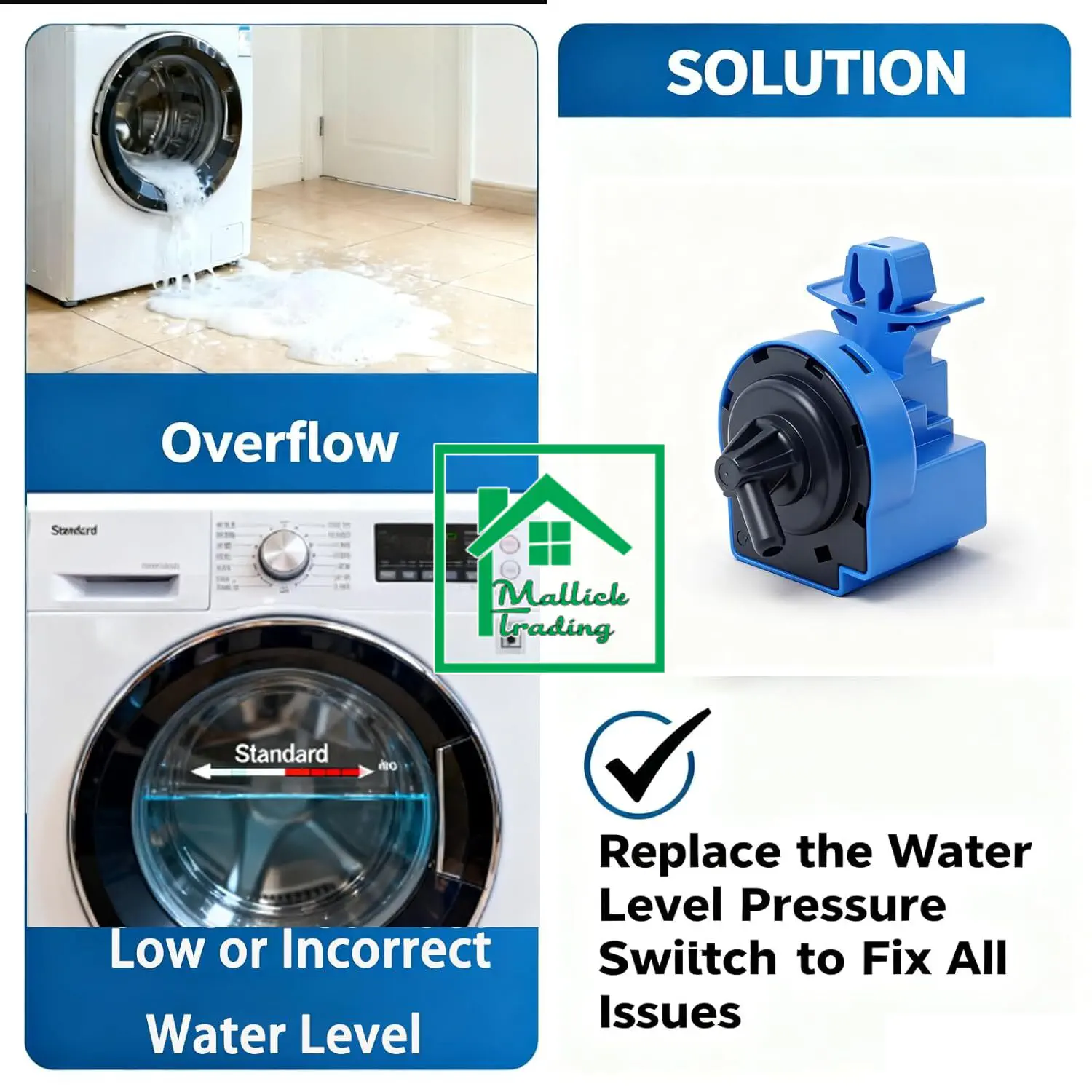  Washing Machine Pressure Sensor. Water level pressure switch DC96-01703G Water level Sensor.