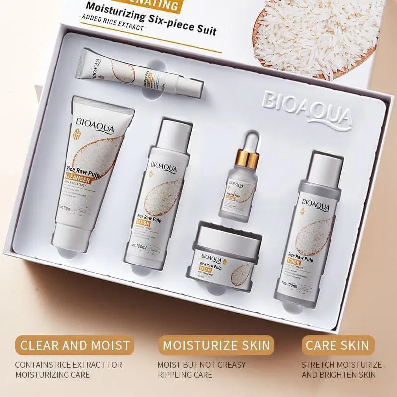 Picture of 6 in 1 Bioaqua Rice Pulp Glow Moisturizing Skin Set