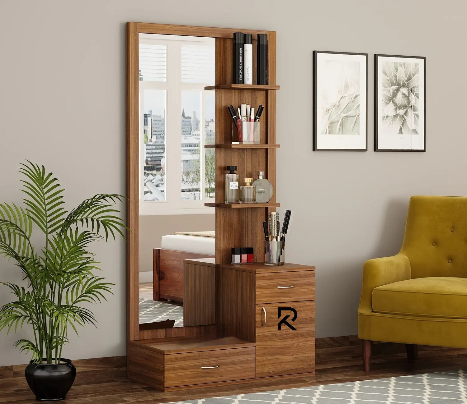 Picture of Nifty Niche - Superb Quality - RK MDF Dressing Table with Storage Cabinet and Drawers - Furniture & Decor - Express Yourelf