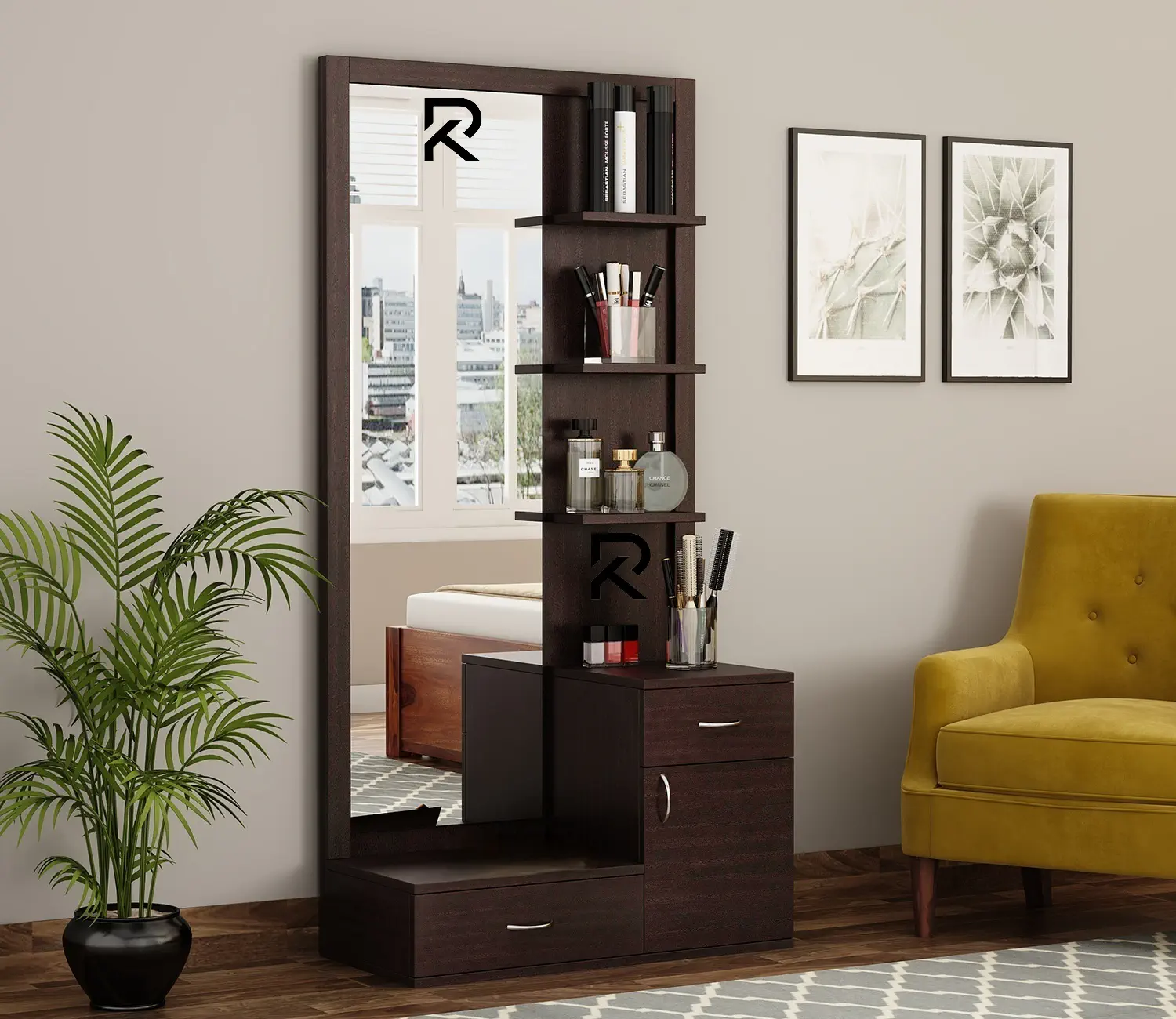 Picture of Nifty Niche - Superb Quality - RK MDF Dressing Table with Storage Cabinet and Drawers - Furniture & Decor - Express Yourelf