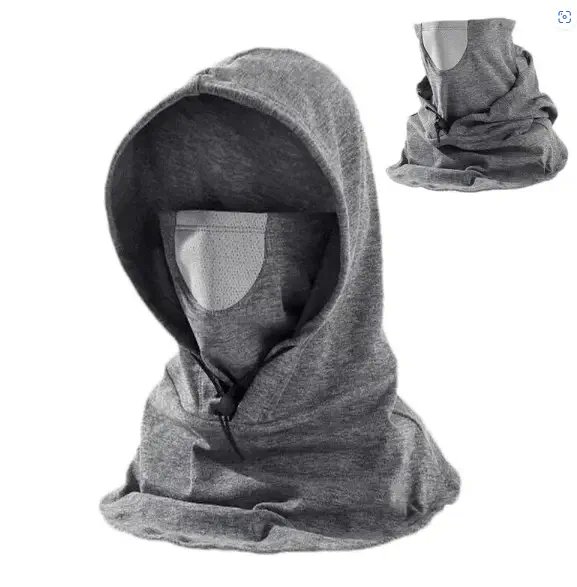 Picture of Windproof Cycling Face Cover With Hat For Winter Bike Hooded Mask With Neck Warmer - Multicolor - Int: One size