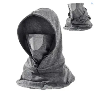 Picture of Windproof Cycling Face Cover With Hat For Winter Bike Hooded Mask With Neck Warmer - Multicolor - Int: One size