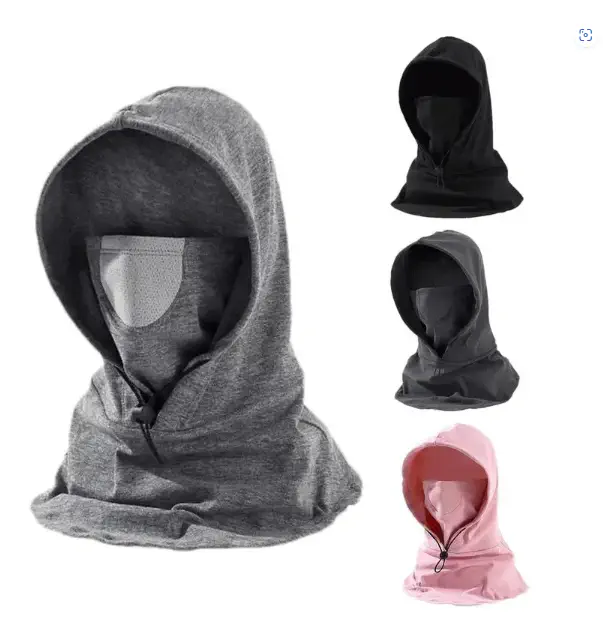 Picture of Windproof Cycling Face Cover With Hat For Winter Bike Hooded Mask With Neck Warmer - Multicolor - Int: One size