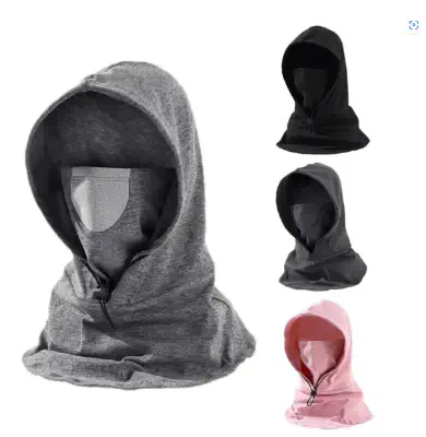 Picture of Windproof Cycling Face Cover With Hat For Winter Bike Hooded Mask With Neck Warmer - Multicolor - Int: One size
