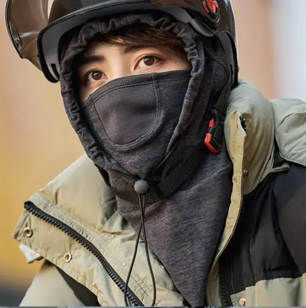Picture of Windproof Cycling Face Cover With Hat For Winter Bike Hooded Mask With Neck Warmer - Multicolor - Int: One size