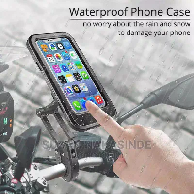 Picture of Adjustable Waterproof Motorcycle Bike Phone Holder Case Stand Moto Bicycle Handlebar Cellp. - Black - Int: One size