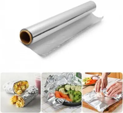 Picture of Aluminum Foil Paper for food packing and storage Meal Foil Paper Food Wrapping Paper Roll Foil Paper for Kitchen Food-Grade for Microwave Oven & Freezer foil Paper