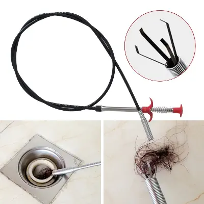Picture of Drain Snake Spring Pipe Dredging Tool Dredge Unblocker Drain Clog Tool For Kitchen Sink Sewer Cleaning Hook Water Sink Tool Drain Cleaner-New Drain Pipe