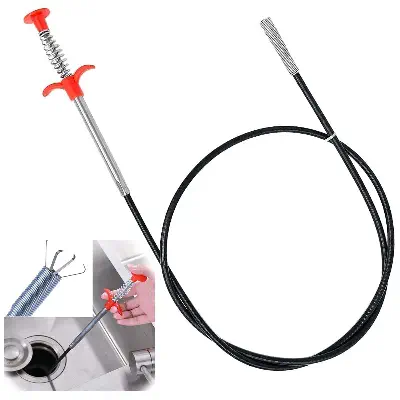 Picture of Drain Snake Spring Pipe Dredging Tool Dredge Unblocker Drain Clog Tool For Kitchen Sink Sewer Cleaning Hook Water Sink Tool Drain Cleaner-New Drain Pipe