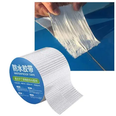 Picture of Super Strong Waterproof Tape Aluminum Foil Butyl Rubber Stop Leaks Seal Repair Tape Self Adhesive for Roof Hose Repair Flex Tape-Multicolor