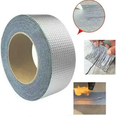Picture of Super Strong Waterproof Tape Aluminum Foil Butyl Rubber Stop Leaks Seal Repair Tape Self Adhesive for Roof Hose Repair Flex Tape-Multicolor