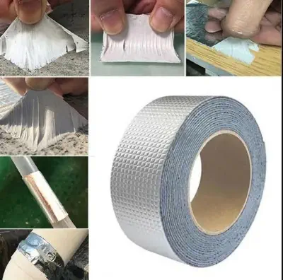 Picture of Super Strong Waterproof Tape Aluminum Foil Butyl Rubber Stop Leaks Seal Repair Tape Self Adhesive for Roof Hose Repair Flex Tape-Multicolor