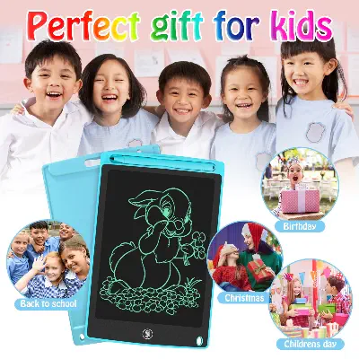 Picture of New 12" Multicolor Lcd Writting Tab for kids, Office Writing Board, Digital Drawing Pad, Erasable E-writer, Digital Drawing-Multicolor