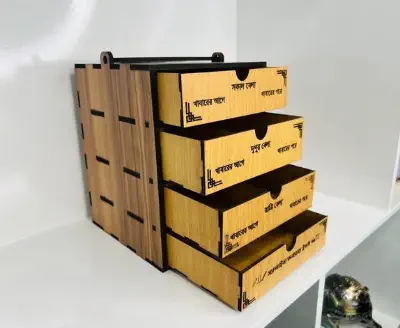 Picture of Medicine Storage Box 4 layer Keep your medicines organized and secure with this handy 4 layer medicine storage box