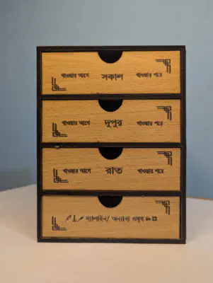 Picture of Medicine Storage Box 4 layer Keep your medicines organized and secure with this handy 4 layer medicine storage box