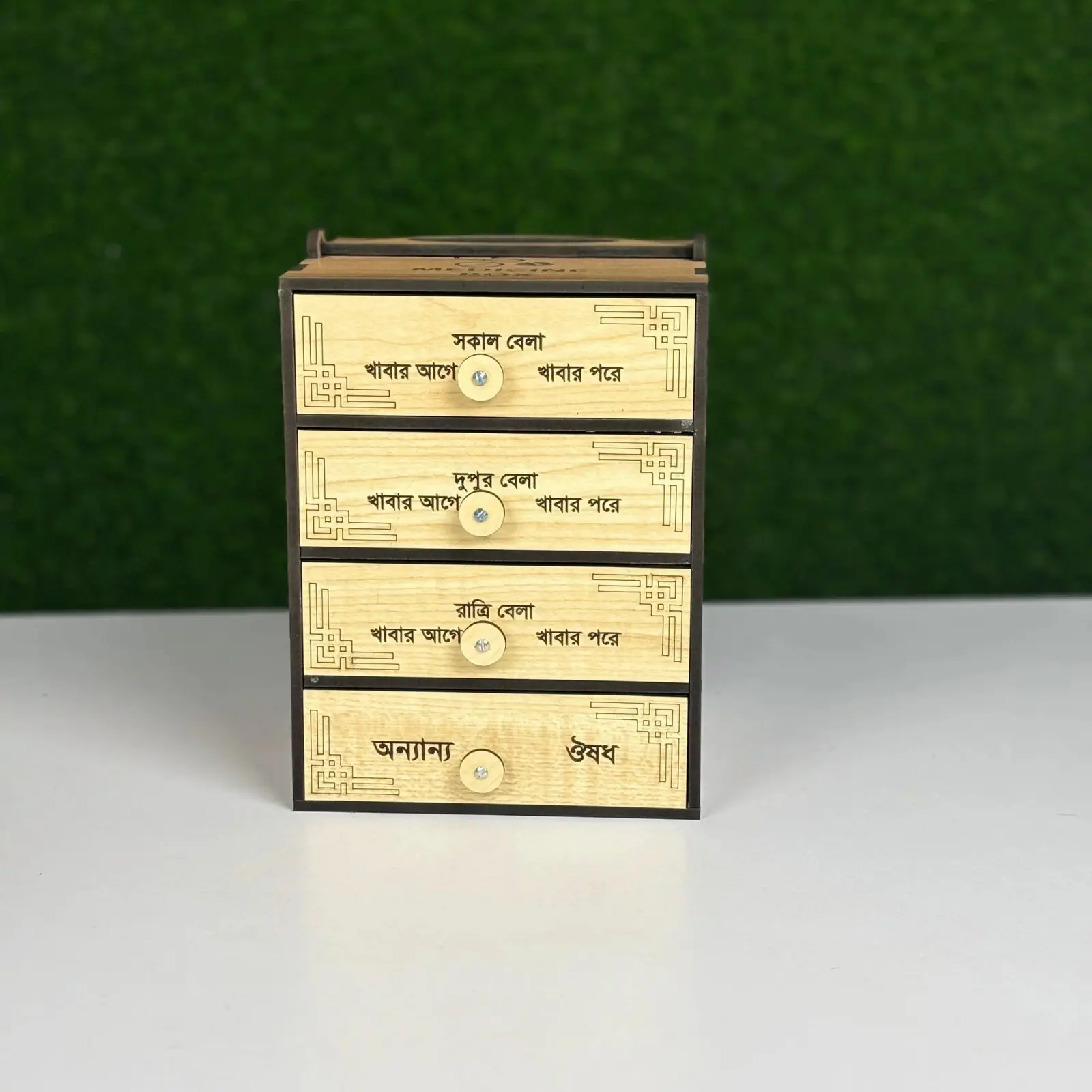 Picture of Handicrafts Top Chamber  4 layer Medicine Organiser Box, Beautiful Design, For Home & Office-Multicolor