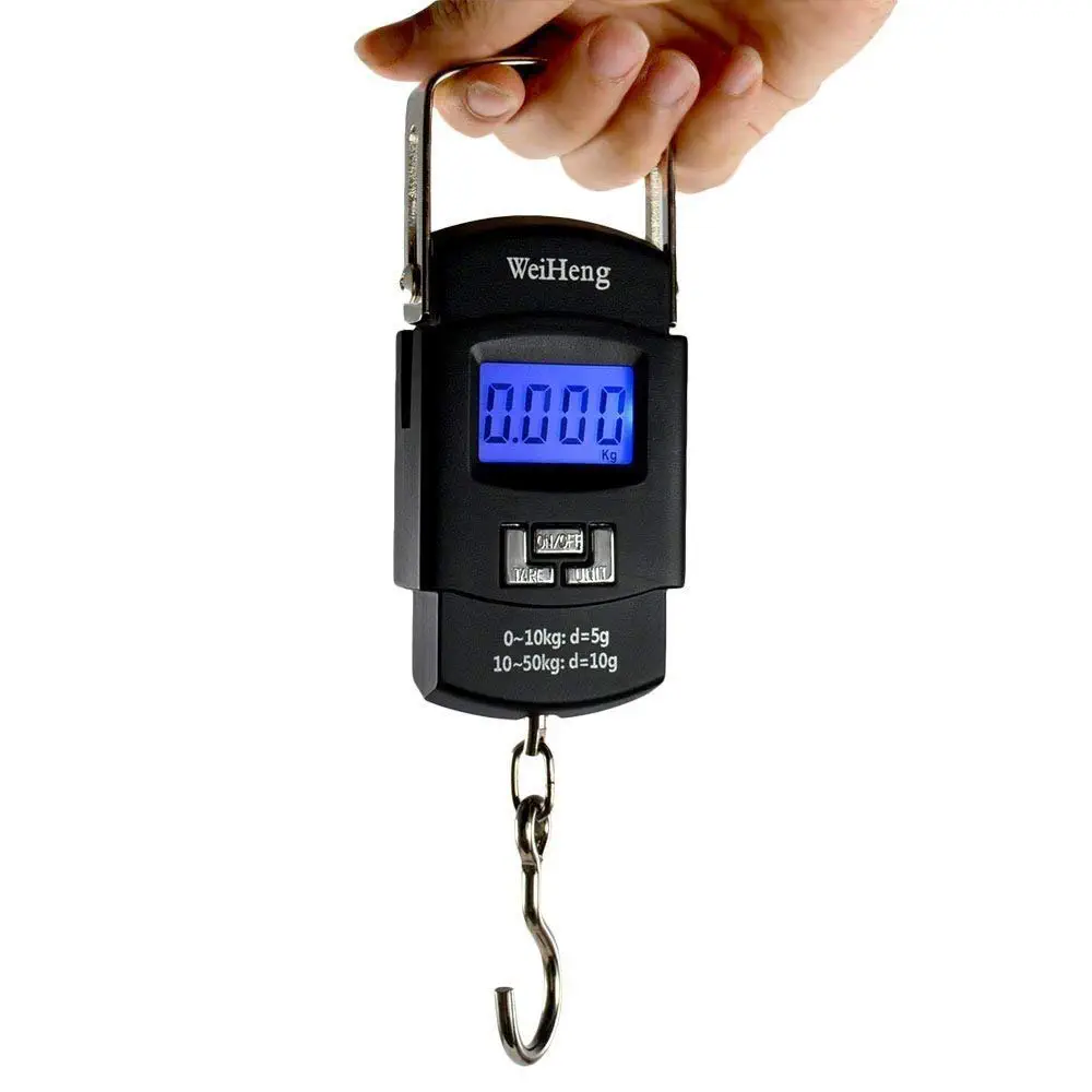 Picture of Digital Hanging Up To Weight Scale Weiheng Electronic Portable LCD Scale with Double Precision Hook-Multicolor