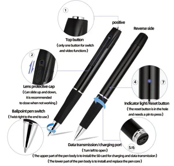 Picture of Pen Ip Camera Hidden Black 