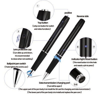 Picture of Pen Ip Camera Hidden Black 