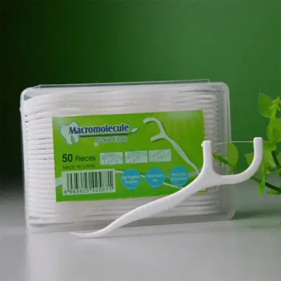 Picture of Dental Floss Pick Toothpick Interdental Cleaner Tooth Pick Flosser (50 Piece)
