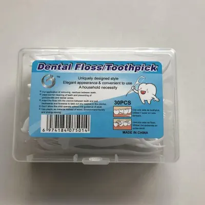 Picture of Dental Floss Pick Toothpick Interdental Cleaner Tooth Pick Flosser (30 Piece)