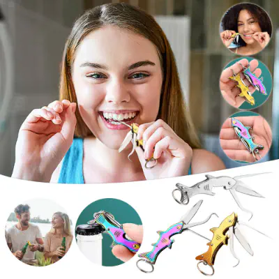 Picture of Toothpick Knife Picks Teeth With Ultra-fine Anti-plug Tooth Hook Crochet Can Open The Bottle And Buckle The Tooth Multi-function-Dental Flosses & Sticks-Nr mart - Multicolor