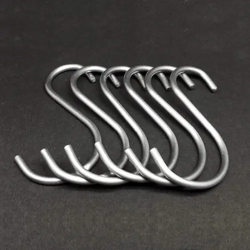 Picture of 5 Stainless Steel Heavy Duty S-Shaped Hooks For Hanging Clothes Kitchen Office Pack Of 5 Hooks - Silver - Wall Hook - Organize With Ease - Picture Hangers & Hooks - NR Mart - Multicolor