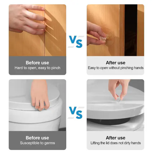 Picture of Self Adhesive Hook Knobs Cupboard Drawer Pull Handle Knobs Brand Acrylic No Drilling Mirror Cabinet Handles for Furniture Drawer Diamond Shape Hook-Ergonomic Accessories-Nr mart