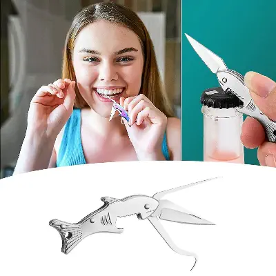 Picture of Toothpick Knife Picks Teeth With Ultra-fine Anti-plug Tooth Hook Crochet Can Open The Bottle And Buckle The Tooth Multi-function- Dental Flosses & Sticks - NR Mart-2024 - Multicolor