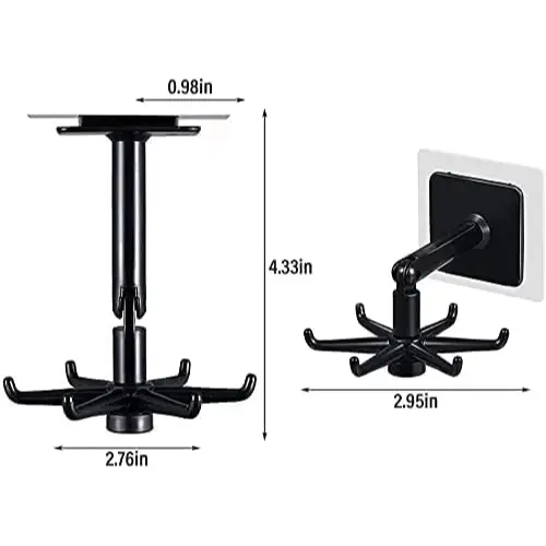 Picture of Kitchen Tools Spoon Holder Stand 360 Degrees Rotated Punch-Free kitchen Spoon Rack Wall Hanging Kitchen Utensils Jewelry Rotating Hook Spoon Hook For Kitchen -  NR Mart-2024 - Multicolor