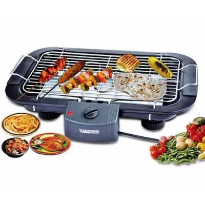 Picture of Electric Barbecue Grill Machine Stainless Steel Smokeless Tandoori Maker (Black)