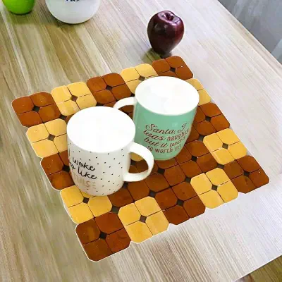Picture of Bamboo Wood Table Mat, Dining Table Heat Resistant Mat, Heat Insulation Pad (Brown)