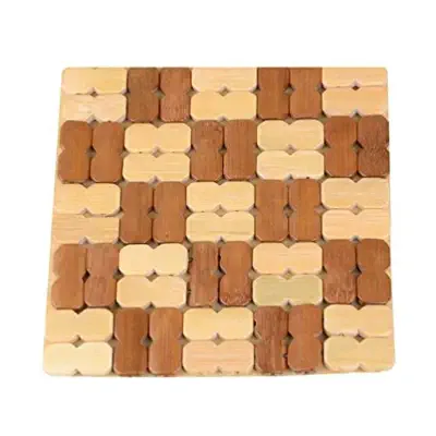 Picture of Premium Kitchen Wood Hot Pads Trivet Natural wood Square Trivet Mat Set Heat Resistant Pads for Hot Dishes Large (Brown)