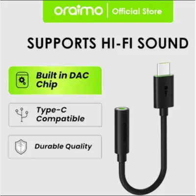 Picture of Oraimo Type-C Male to 3.5mm Female Black Converter