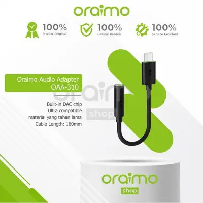 Picture of Oraimo Type-C Male to 3.5mm Female Black Converter