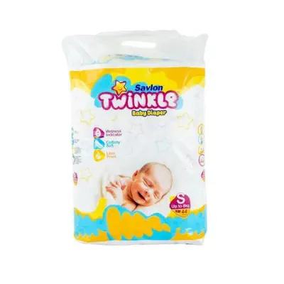 Picture of Savlon Twinkle Baby Belt Diaper – Small (S) | Up to 8 KG | 44 Pcs Size:S