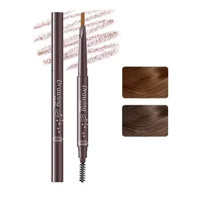 Picture of Waterproof Natural Makeup Double Heads Automatic Eyebrow Pencil  Long Lasting Eyebrow Brush (Dark Brown)