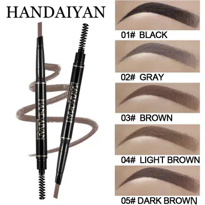 Picture of HANDAIYAN Double Headed Eyebrow Pencil Automatic Rotating  Long Lasting Natural Waterproof Triangle Eyebrow Pen Make Up (Dark Brown)