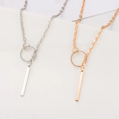 Picture of For Women Metal Ring Short Stick Chain for girls (Silver)
