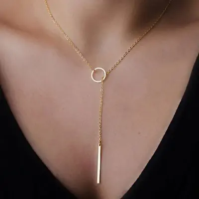 Picture of For Women Metal Ring Short Stick Chain for girls (Gold)