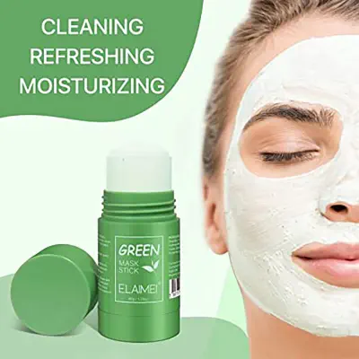 Picture of Green-Tea-Mask Stick Nourish Skin Organic Clay Mask Stick Oil Control Moisturizinge Brighteninge Detoxifying Acne Remover (Face,Others)