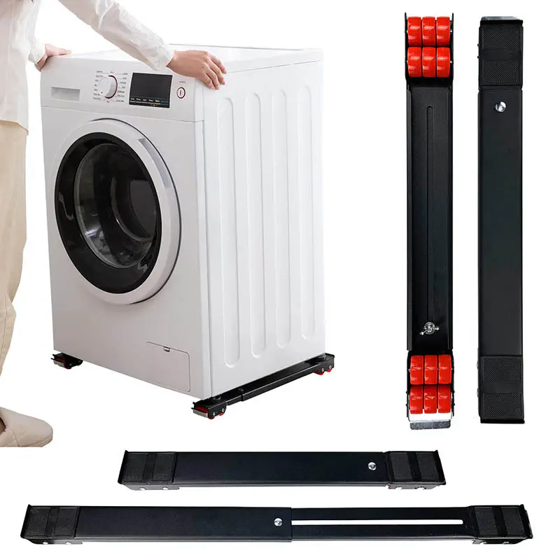 Picture of Heavy Duty Extendable Washing Machine Accessory Parts Metal Plate Rollers Moving Stand Tool Fit For Furniture Fridge Dryer Sofa (Multicolor)